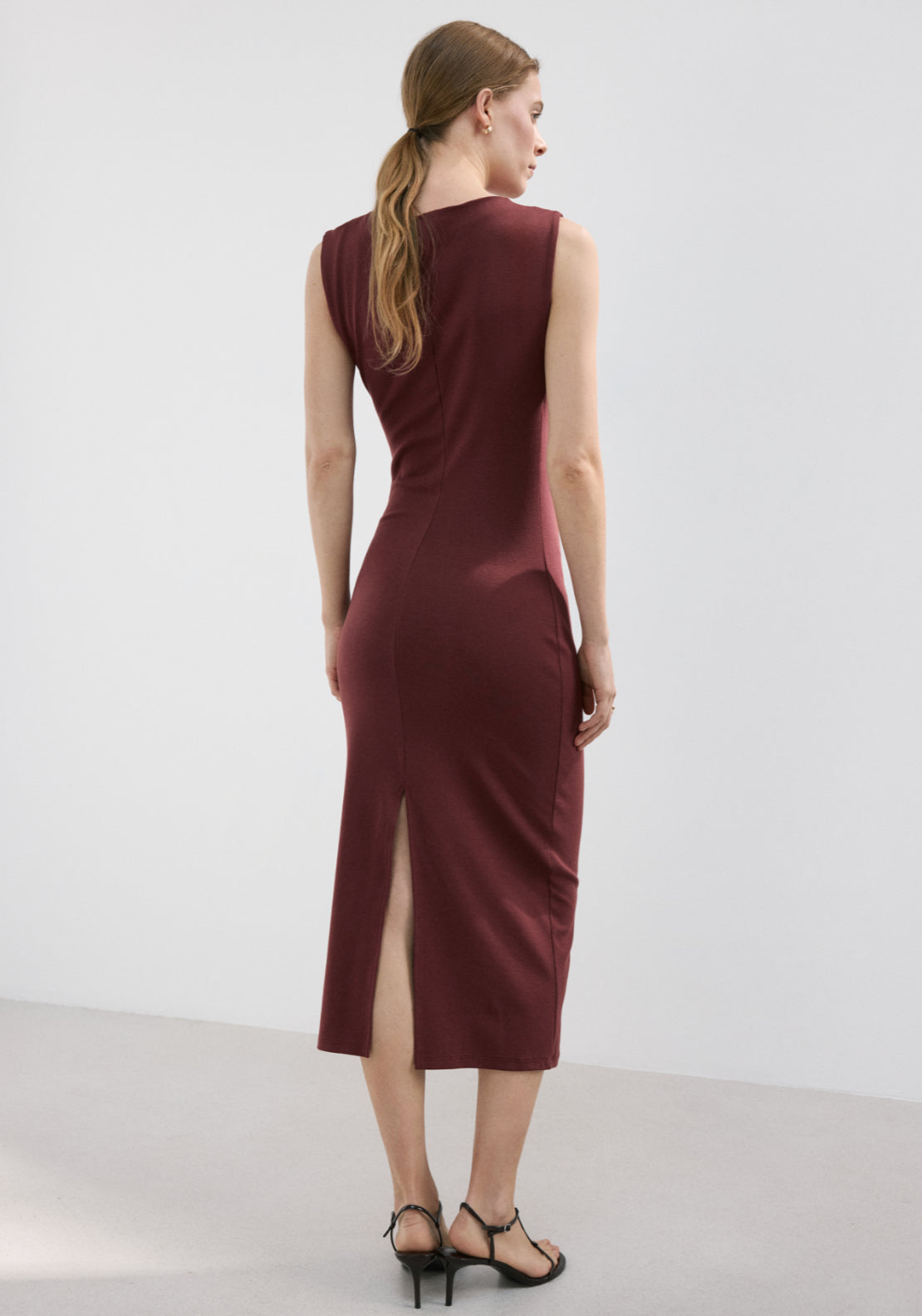 Long Draped Dress - Orange