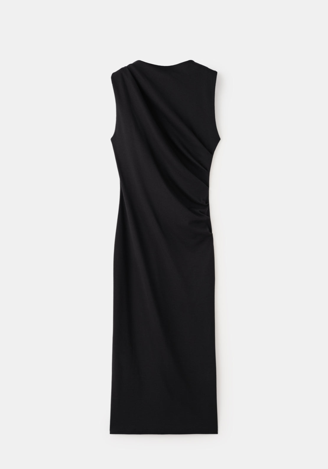 Long Draped Dress - Black