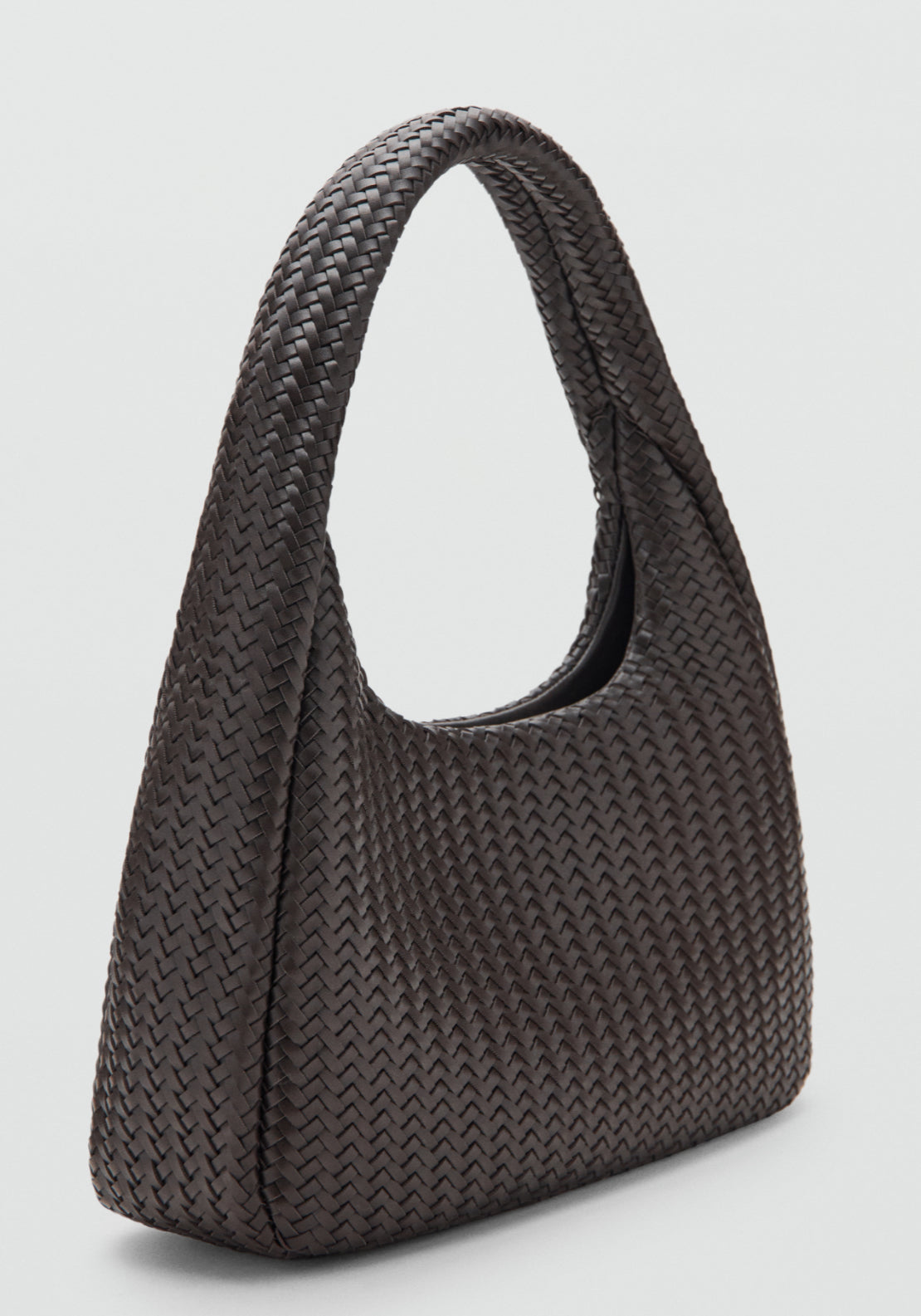 Woven Braided Shoulder Bag - Brown