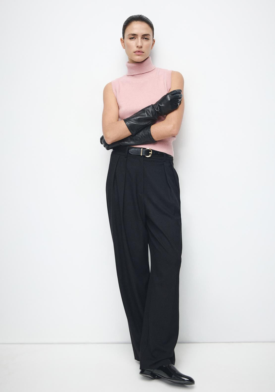 Turtleneck Knit Top - Pink