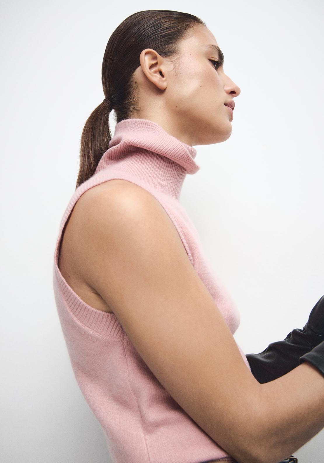 Turtleneck Knit Top - Pink