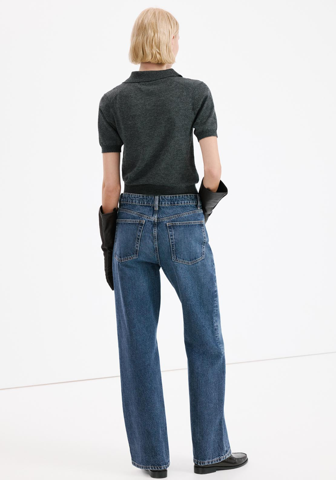 Low Waist Straight Leg Jeans - Blue