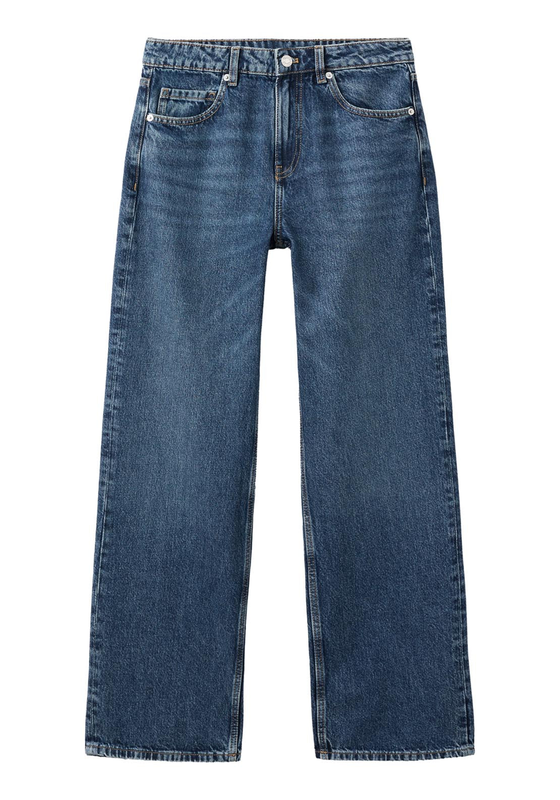 Low Waist Straight Leg Jeans - Blue
