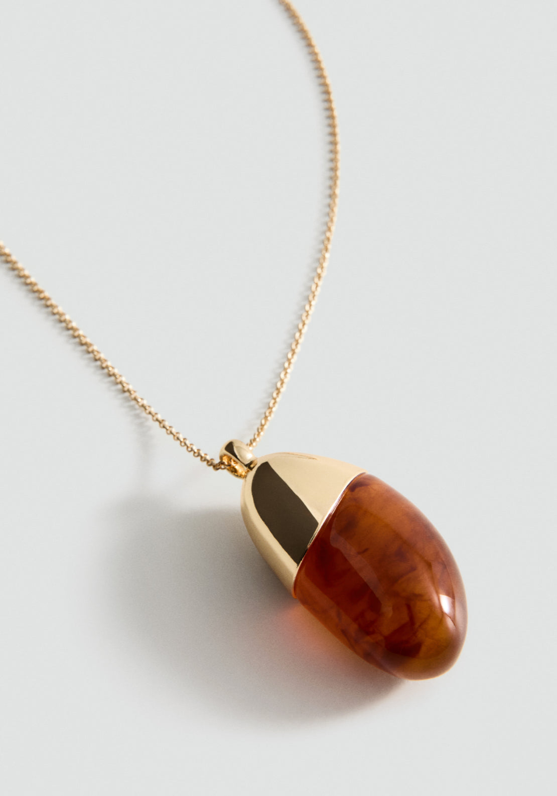 Resin Pendant Necklace - Gold