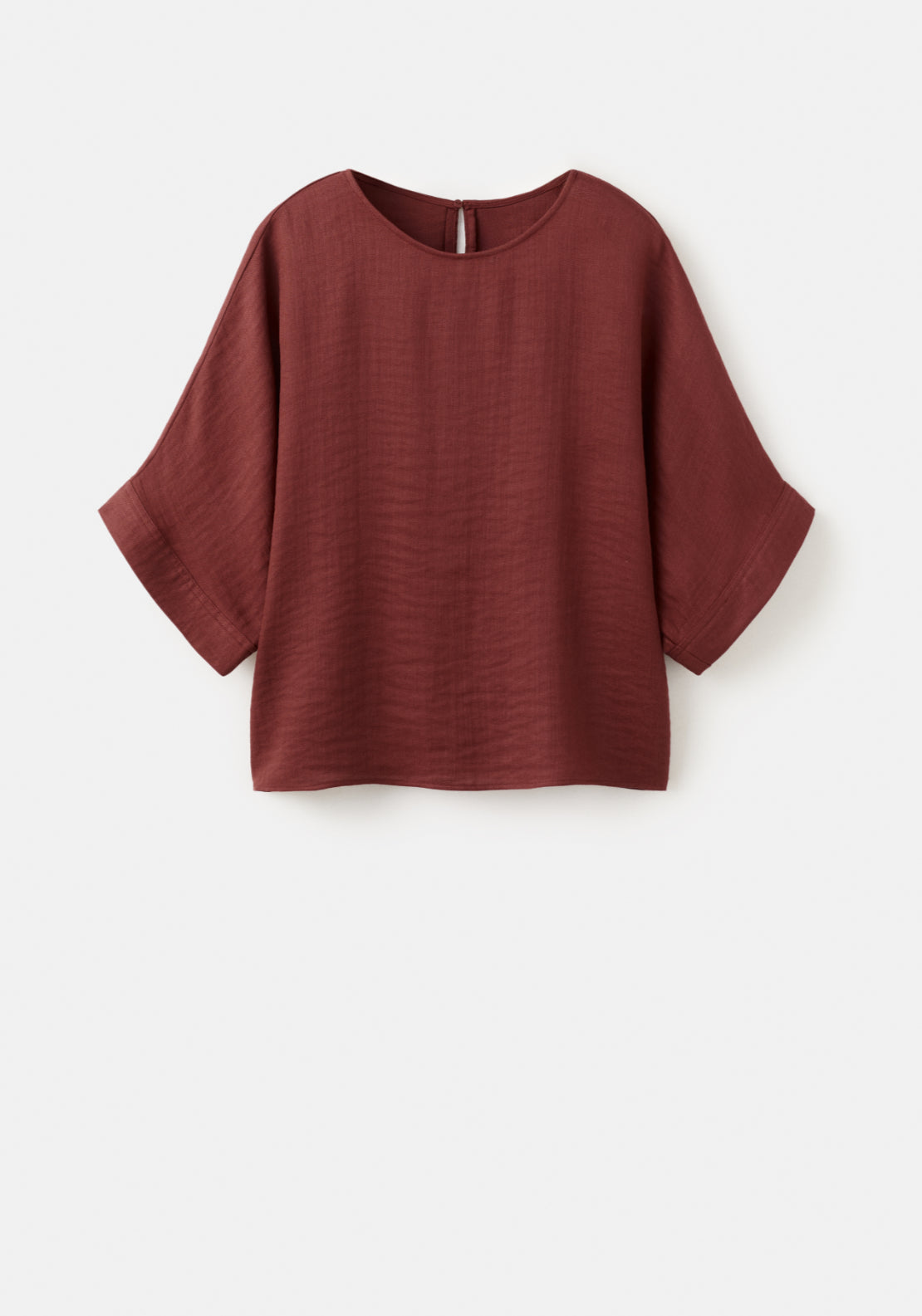 Three Quarter Length Sleeve Blouse - Red