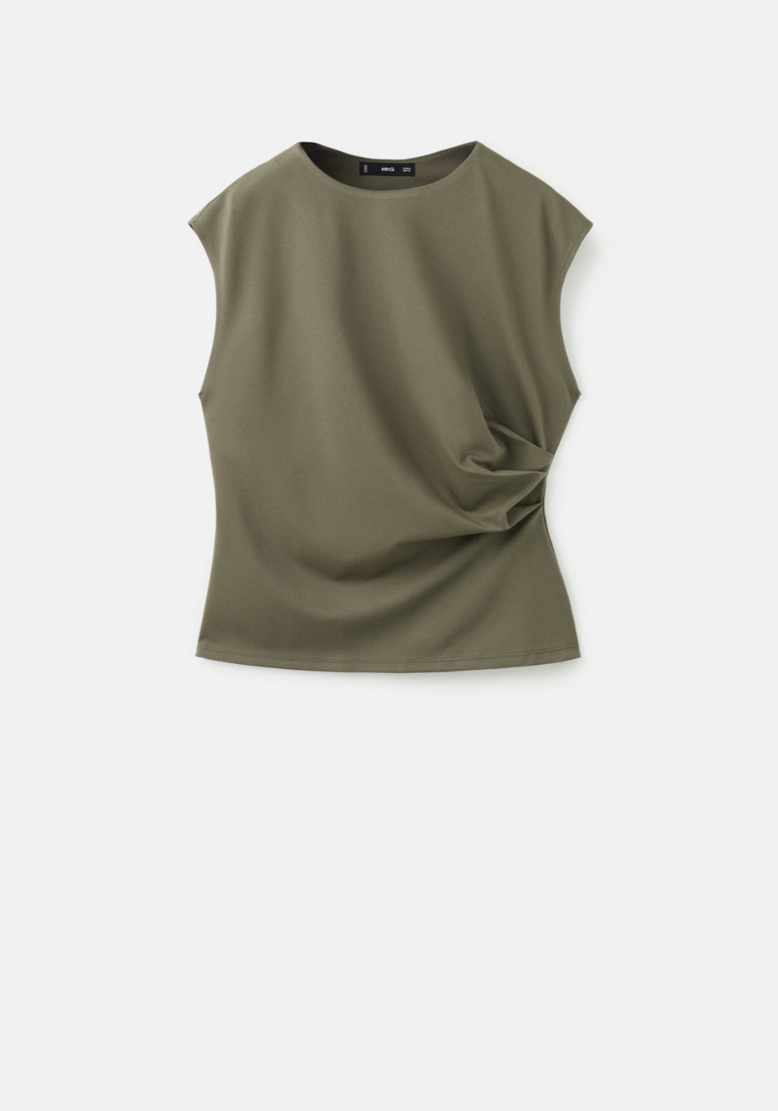 Mango T-Shirt With Gathered Details - Green 5 Shaws Department Stores