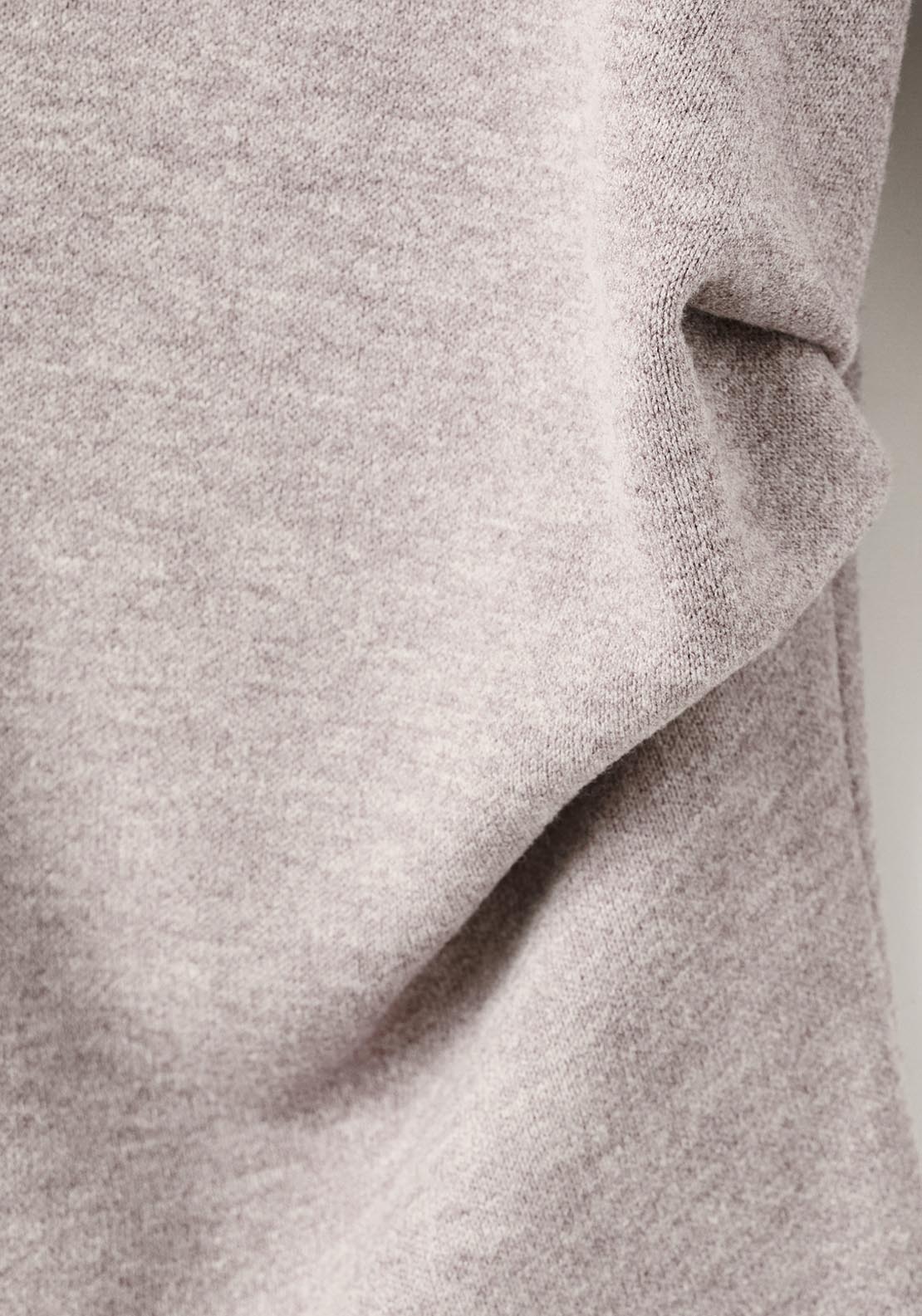 Fine Knit Perkins Neck Sweatshirt - Brown