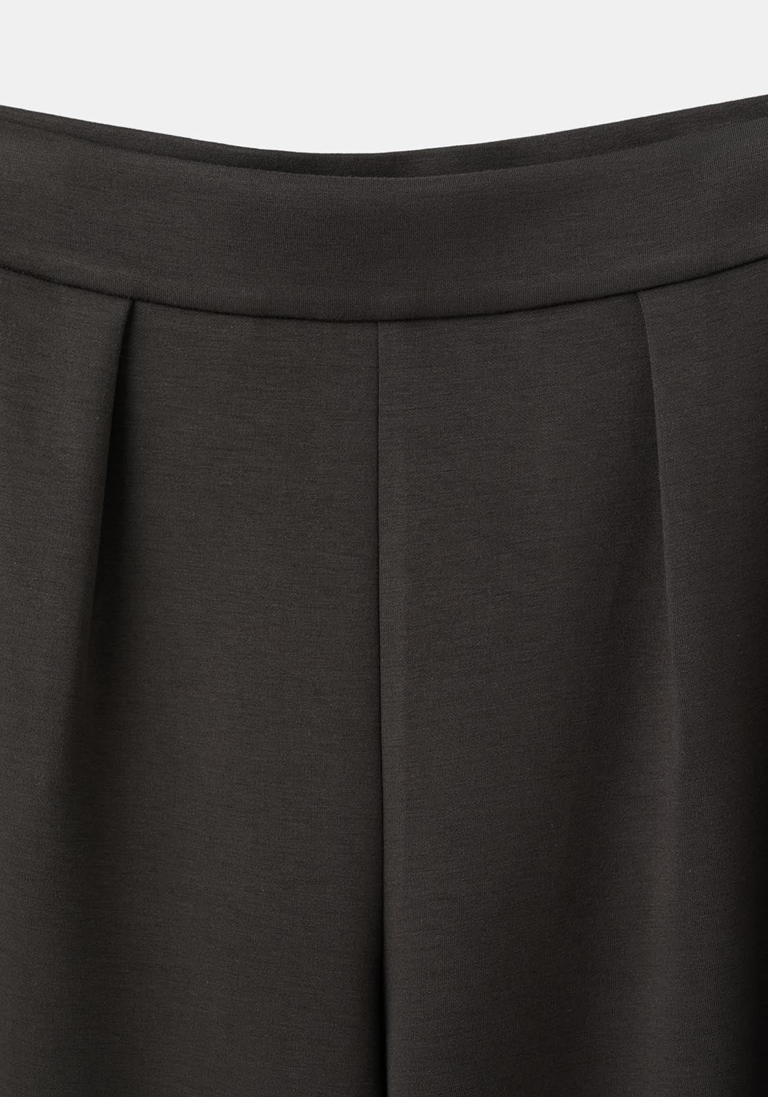 Mango Elastic Waist Straight Fit Trousers - Brown 8 Shaws Department Stores