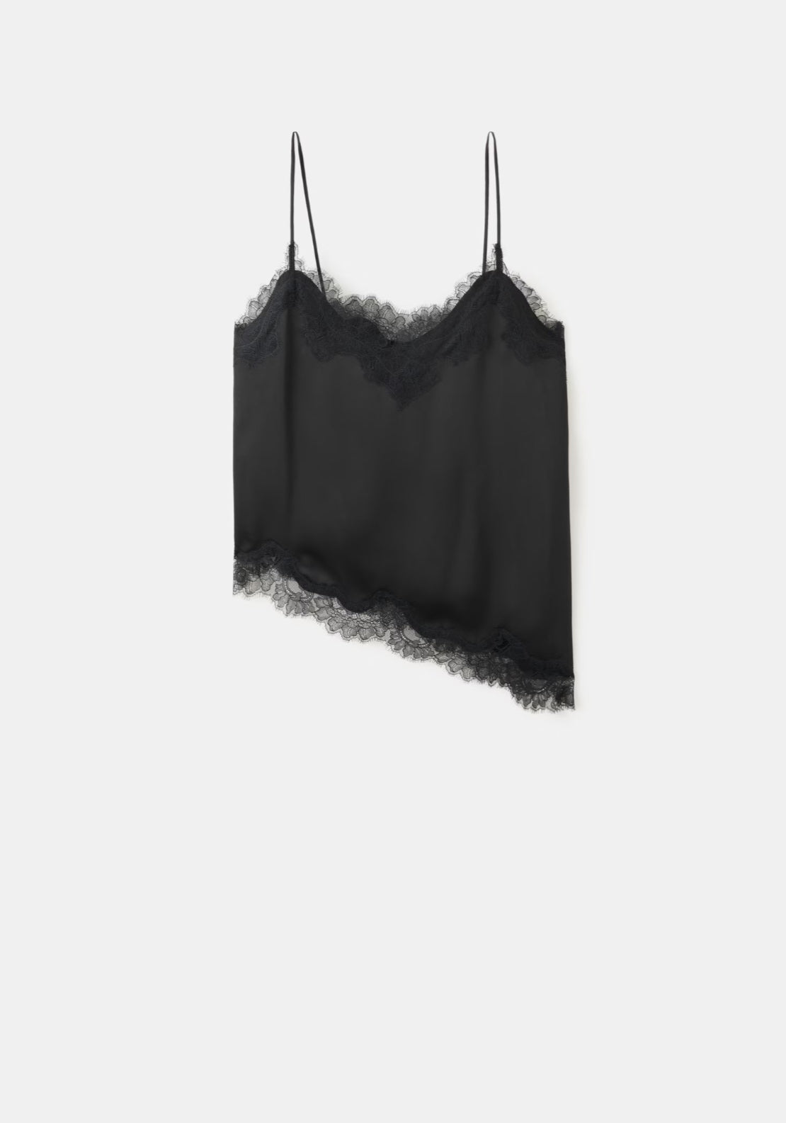 Mango Lace Asymmetrical Top - Black 6 Shaws Department Stores