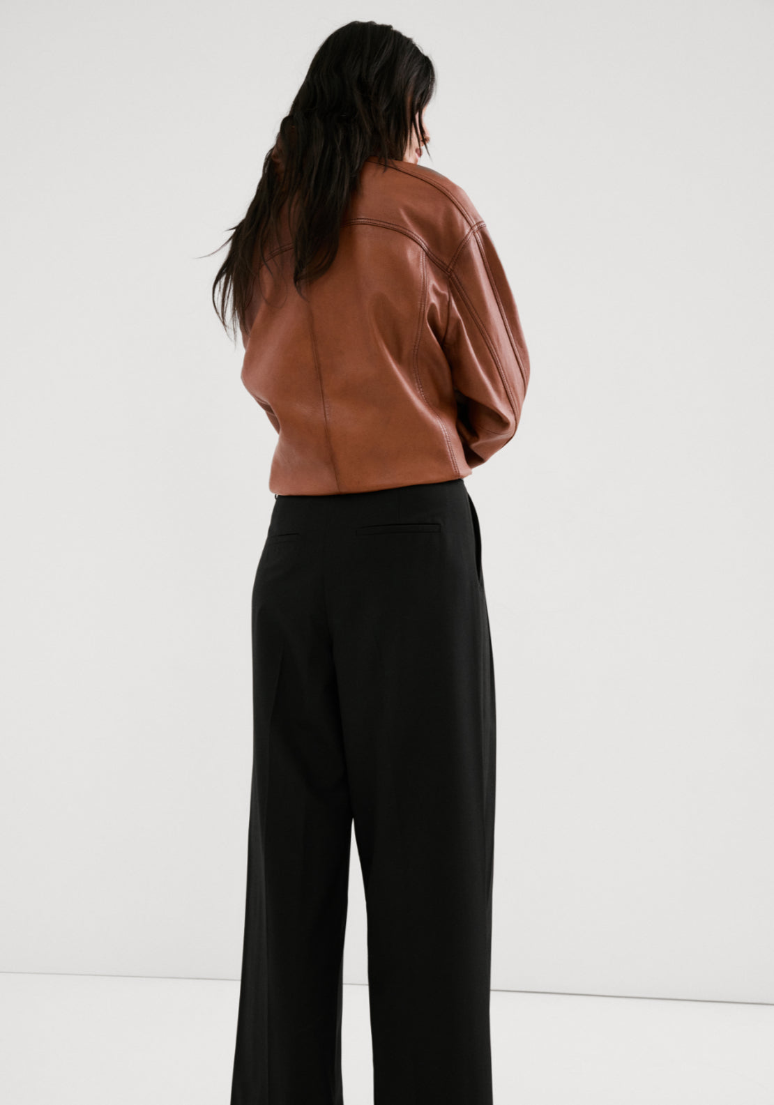 Asymmetrical Wrap Pants - Black