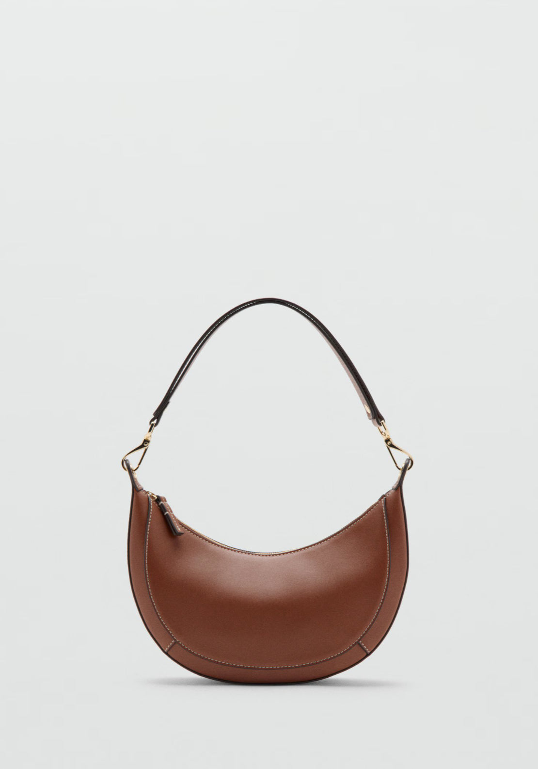 Oval Shoulder Bag - Brown
