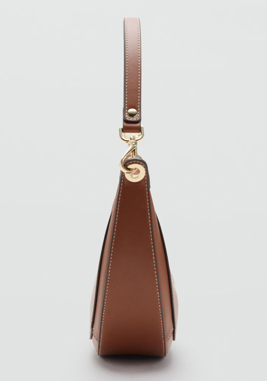 Oval Shoulder Bag - Brown