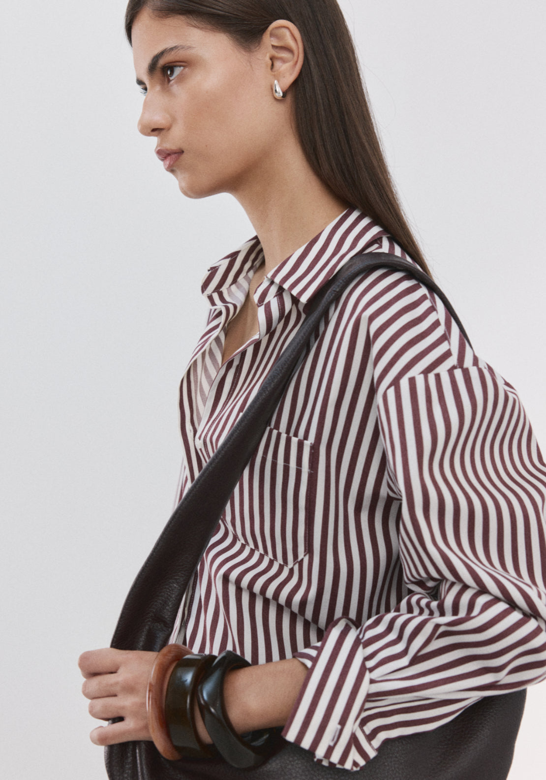 Mango Cotton Striped Shirt - Cream 3 Shaws Department Stores