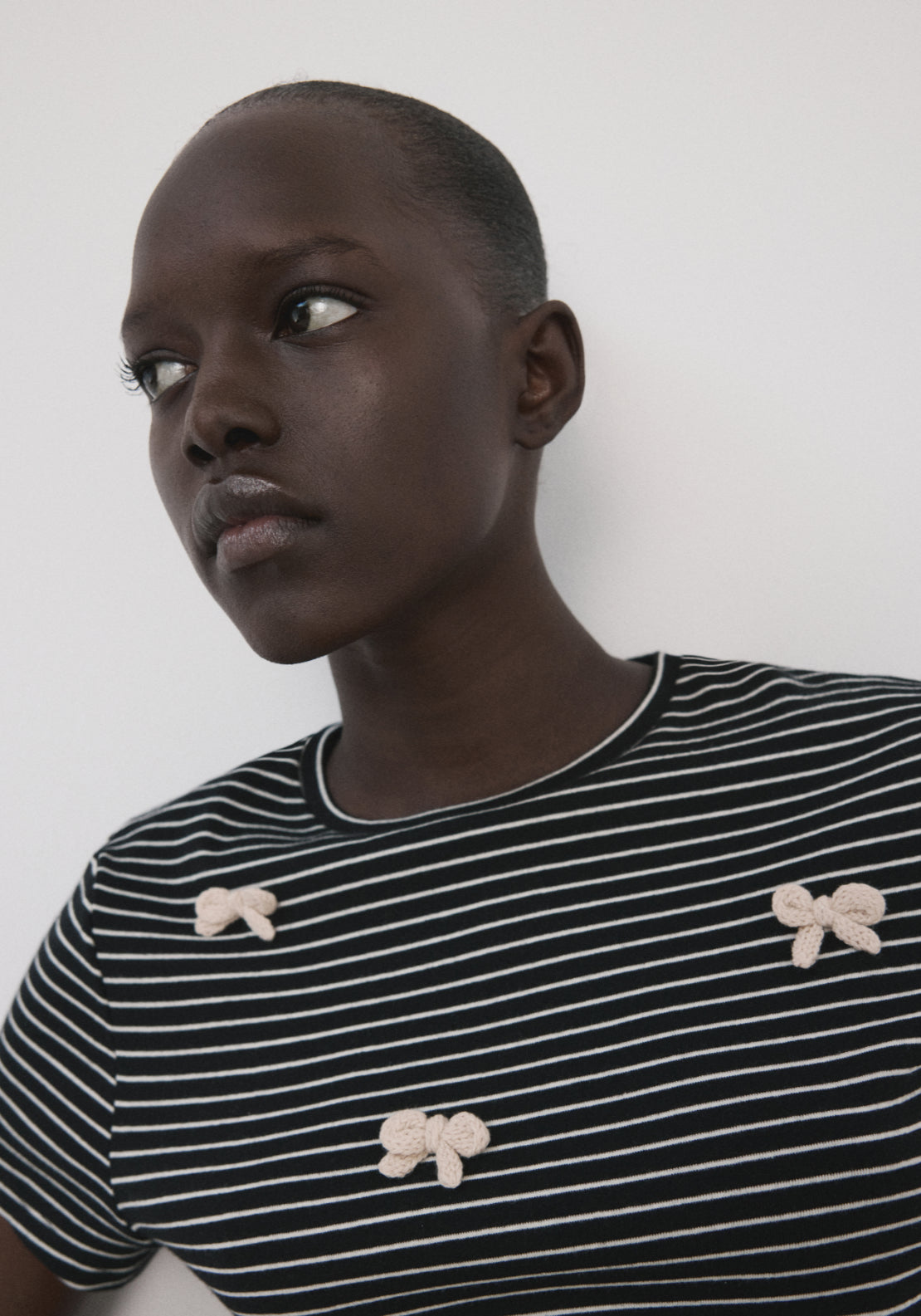 Striped T-Shirt With Bows - Blue
