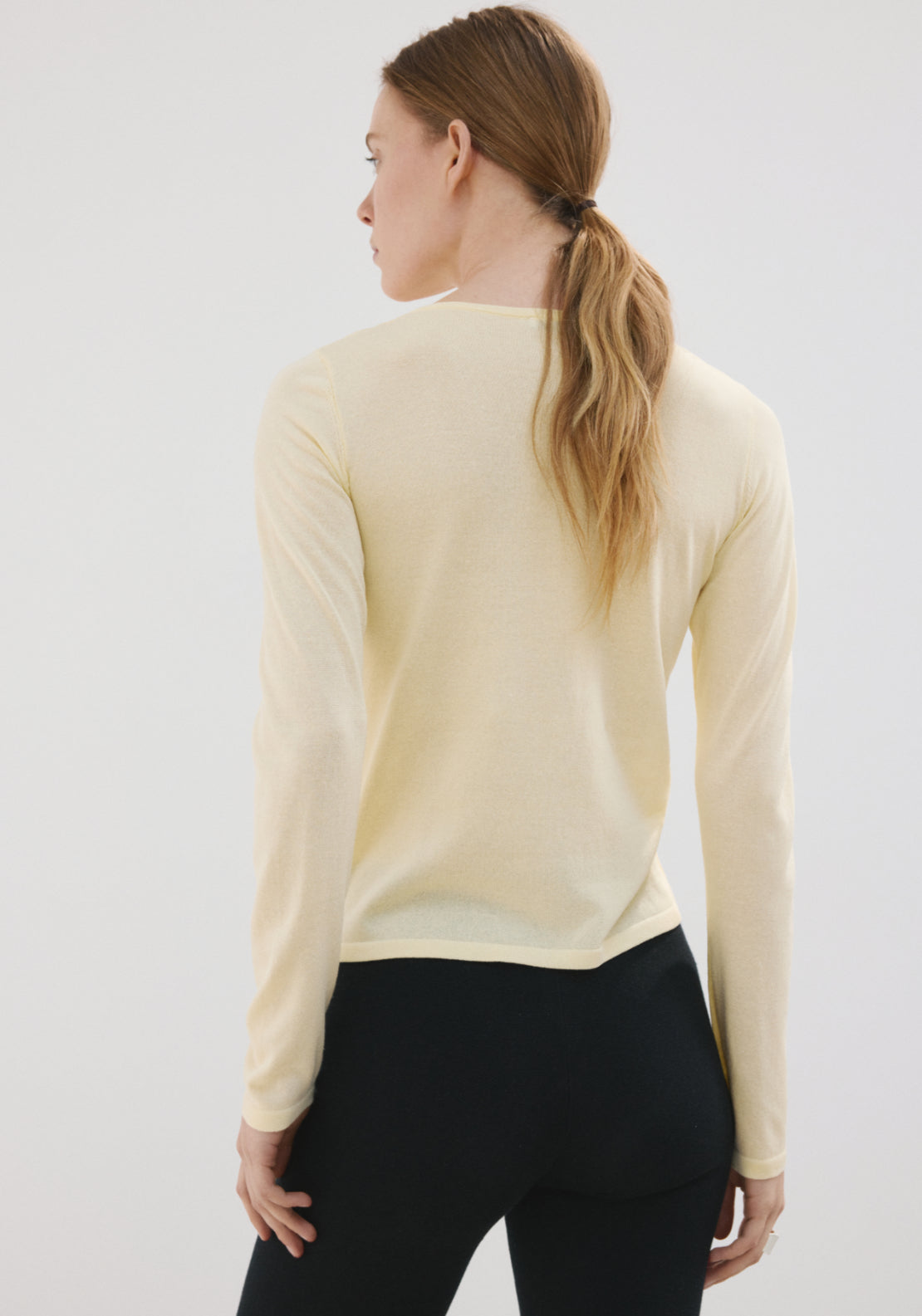 Knitted Button Cardigan - Yellow