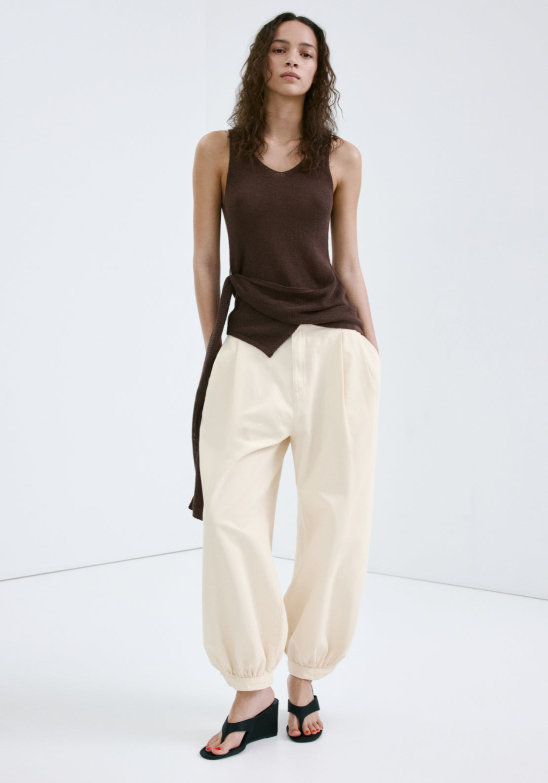 Mid Rise Baggy Jeans - Cream