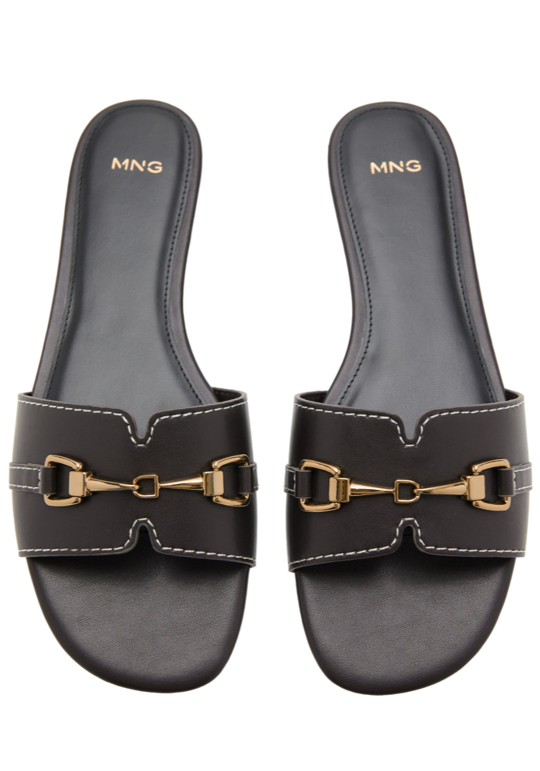Mango Metallic Detail Strap Sandal Earth - Brown 3 Shaws Department Stores