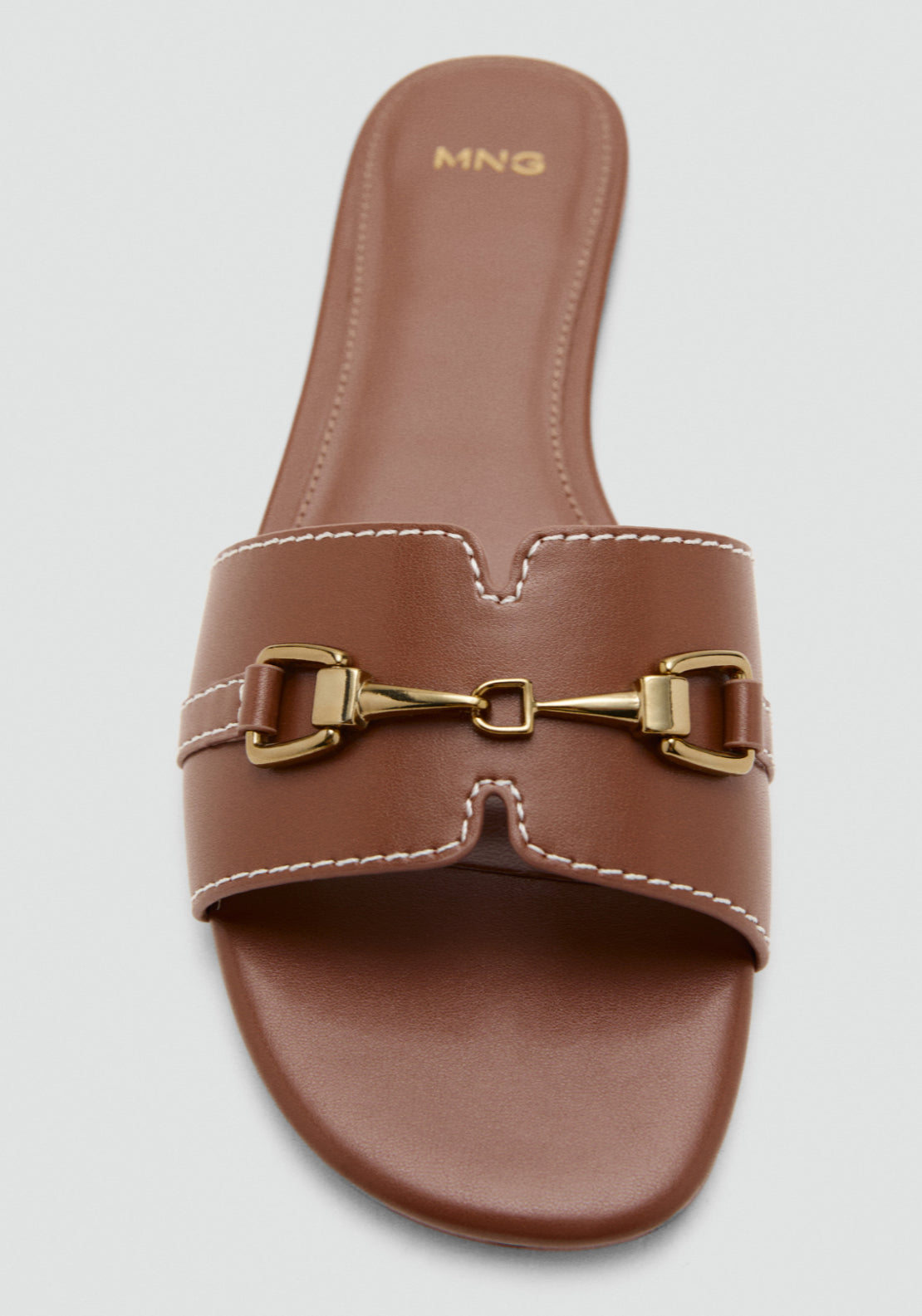 Mango Metallic Detail Strap Sandal Earth - Brown 5 Shaws Department Stores