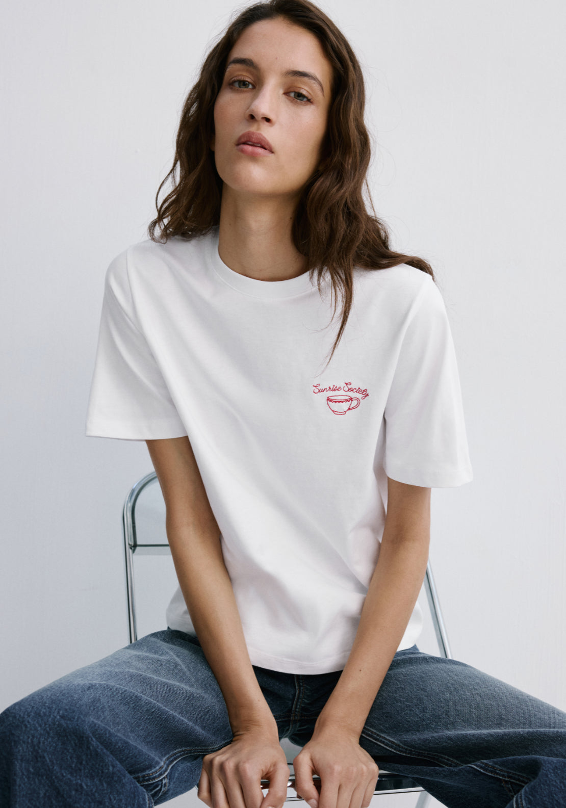 Printed Cotton-Blend T-Shirt - White