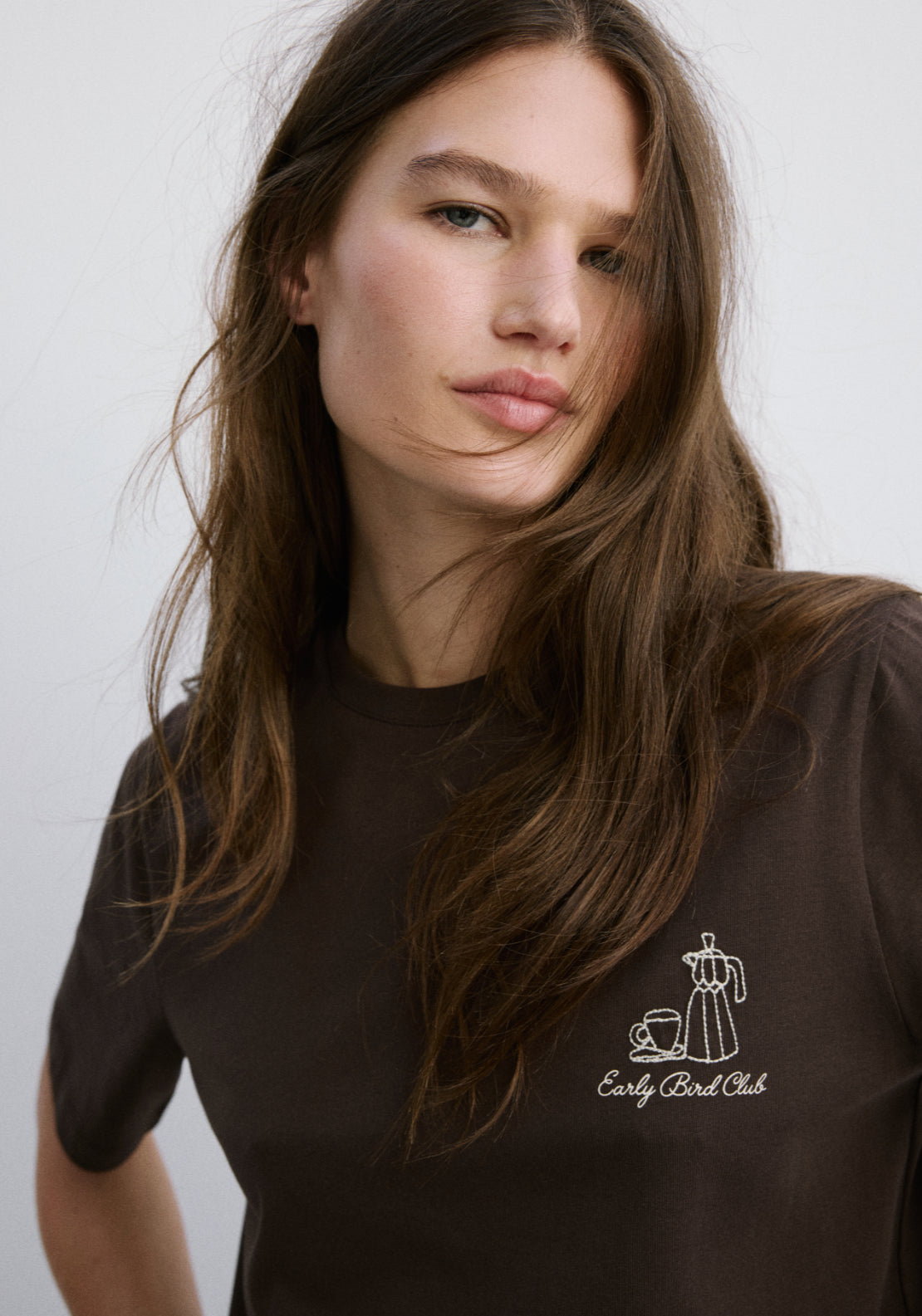 Printed Cotton-Blend T-Shirt - Brown