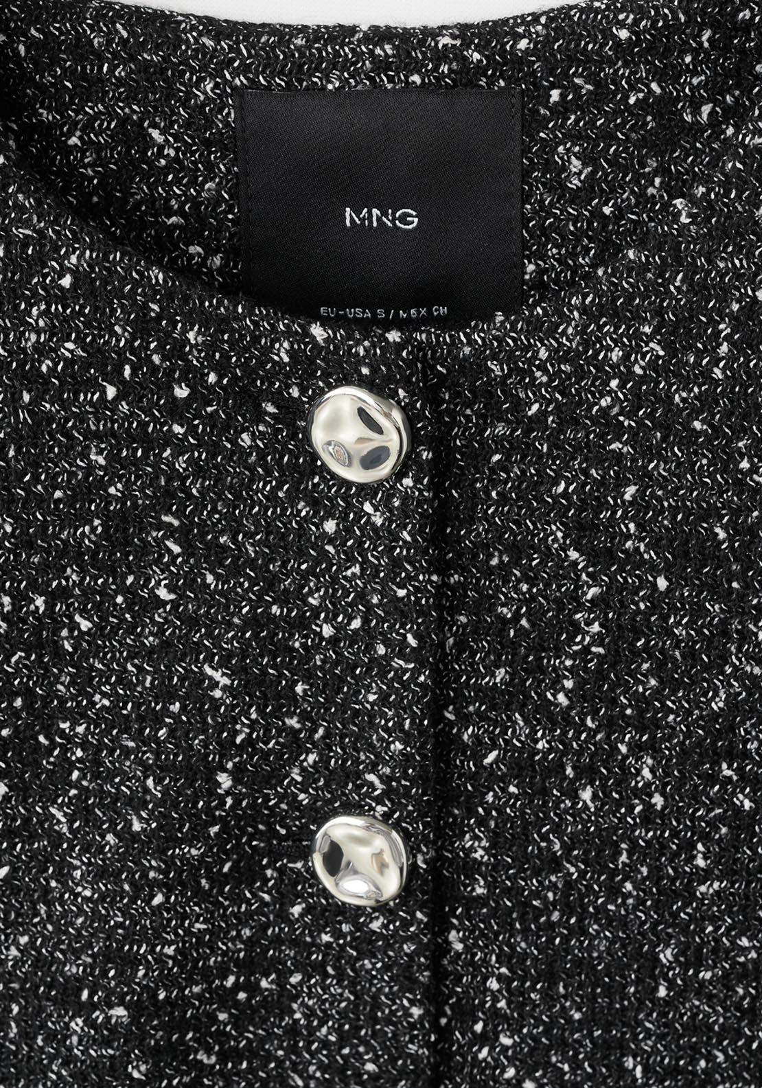Flecked Cotton Blend Jacket - Black