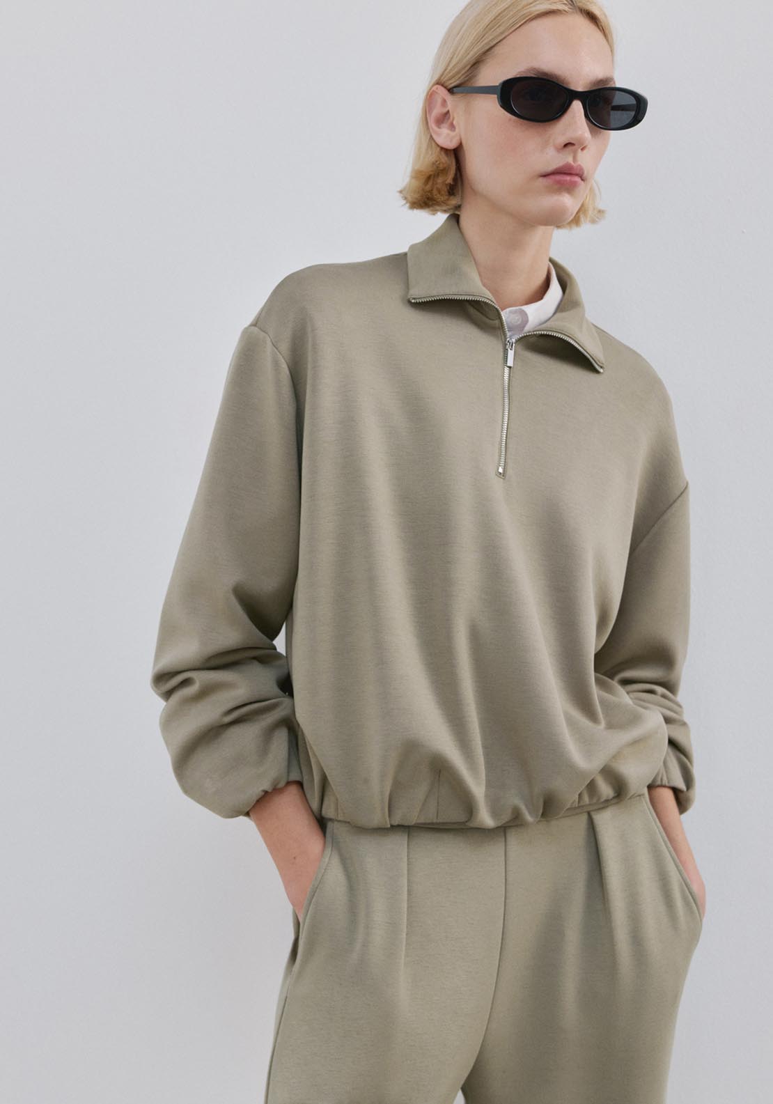 Half Zip Sweatshirt - Green