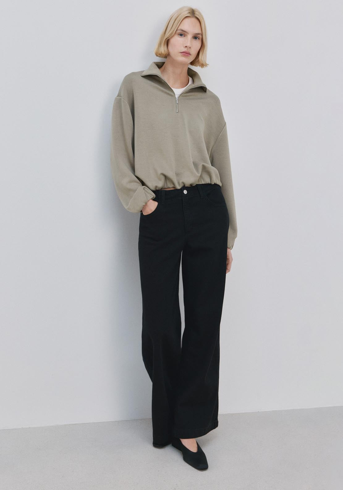 Half Zip Sweatshirt - Green