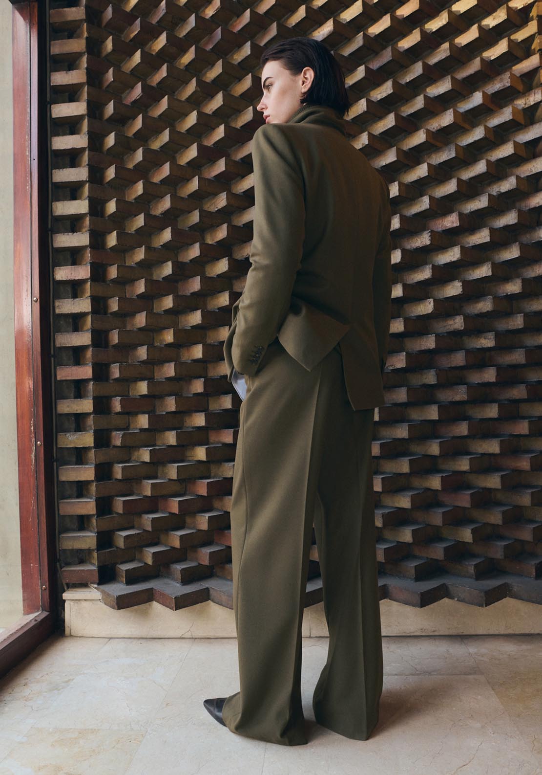 Straight Long Trousers - Green