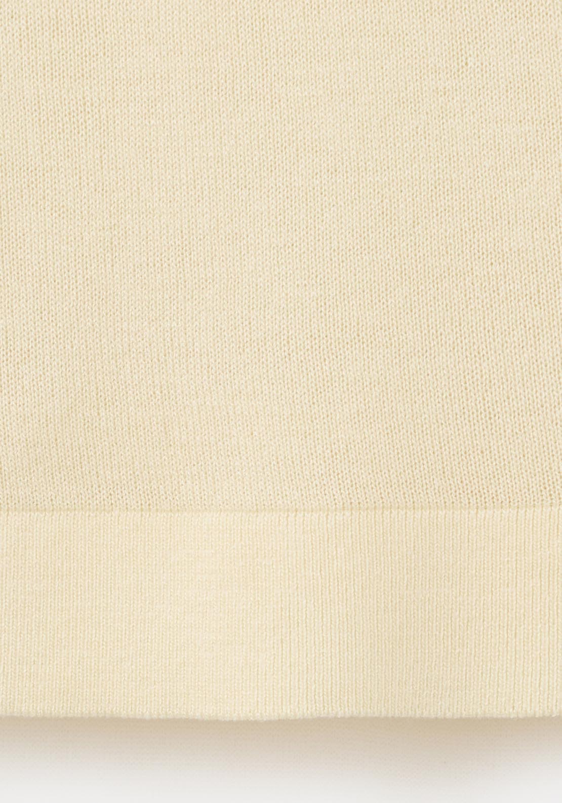 Knit Blouse With Scarf Detail - Light Yellow