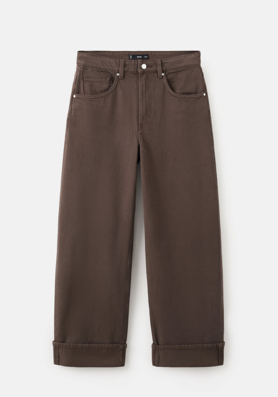 Balloon Jeans With Hems - Brown