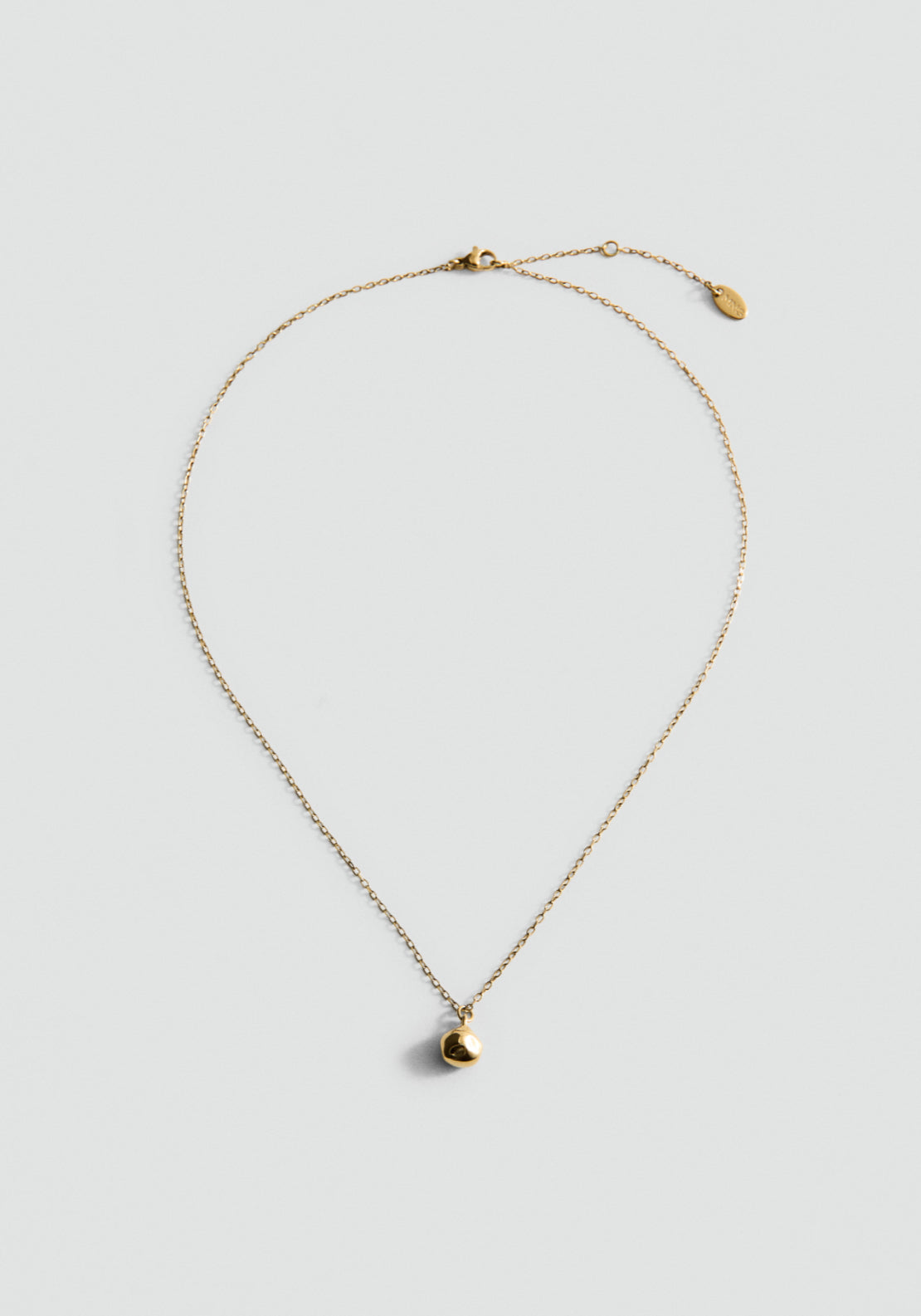 Stainless Steel Sphere Pendant Necklace - Gold