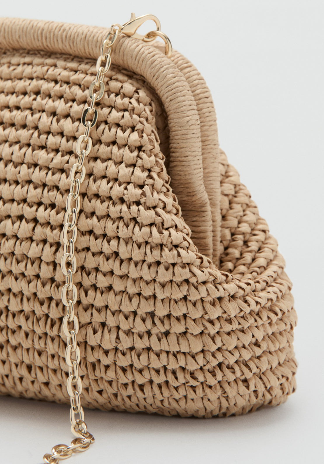 Natural Fiber Clutch Bag - Brown