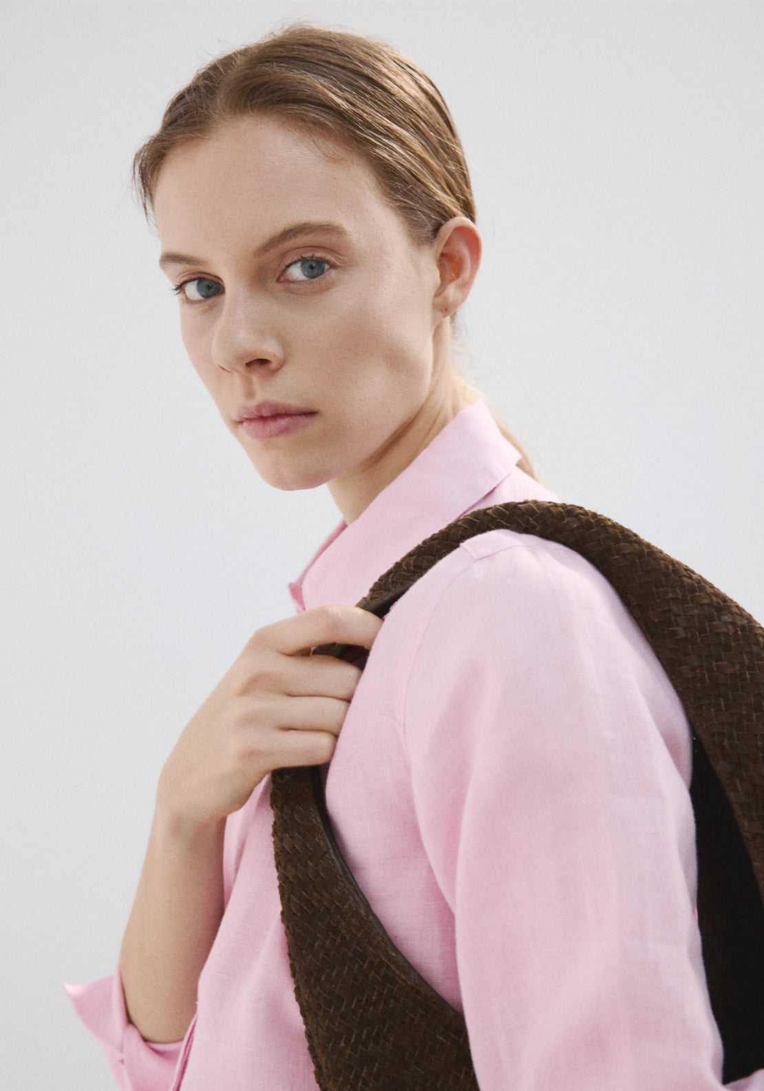Straight Linen Shirt - Pink