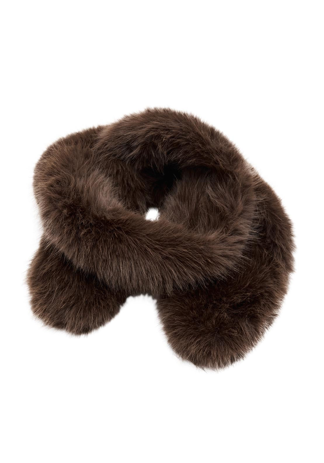 Faux Fur Scarf - Brown