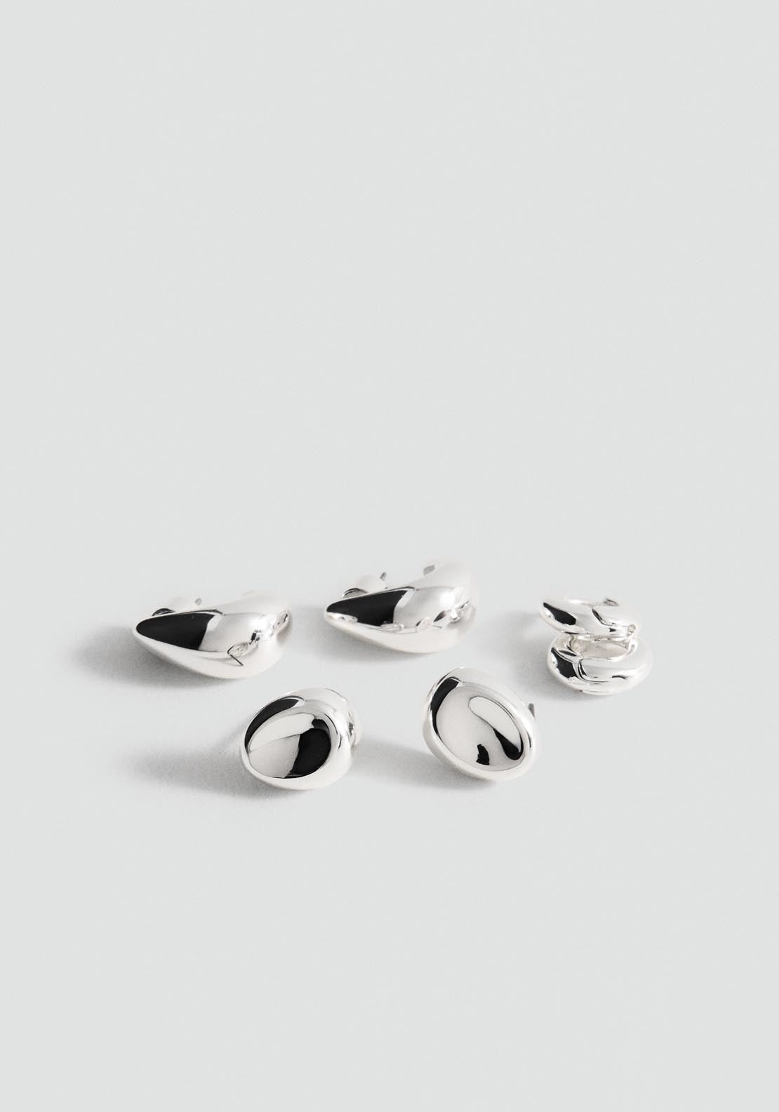 Combined Earring Set - Silver