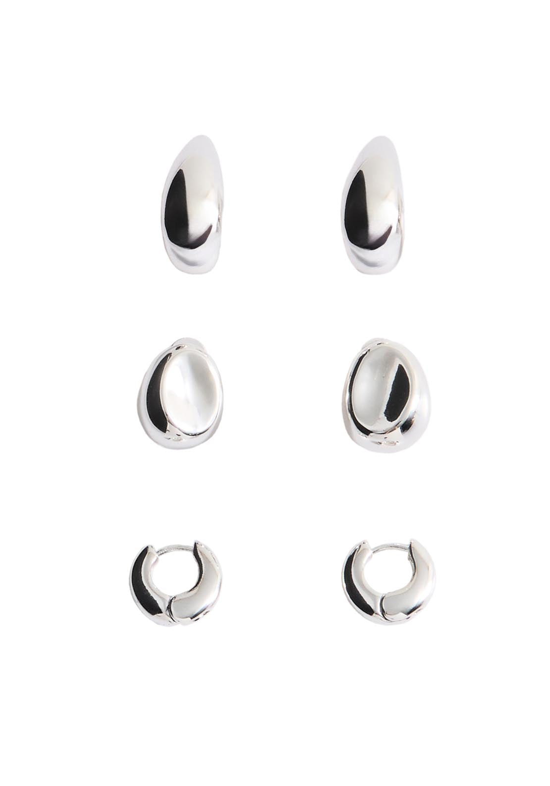 Combined Earring Set - Silver