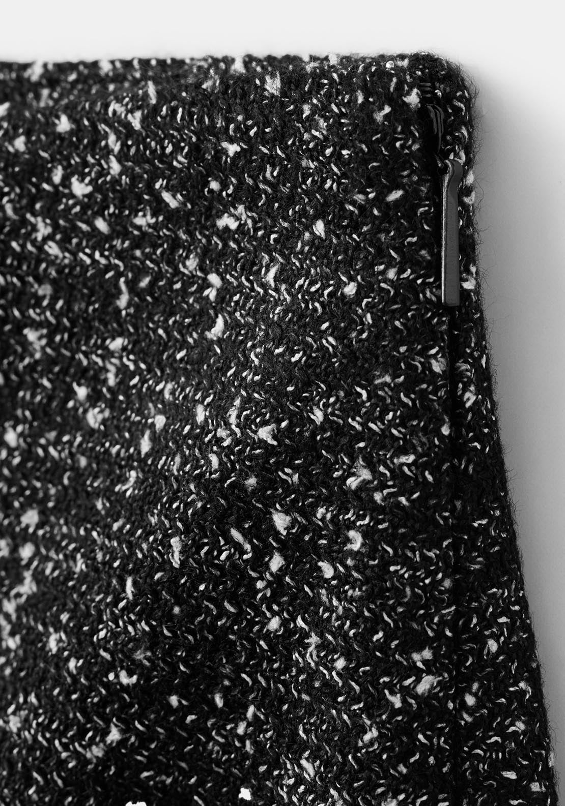 Flecked Knit Skirt - Black
