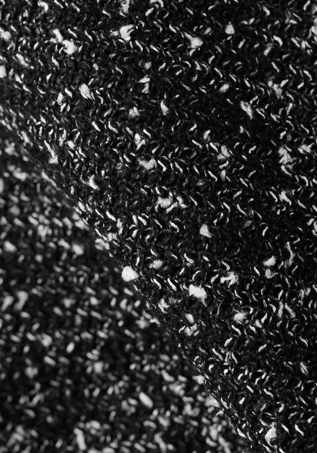 Flecked Knit Skirt - Black
