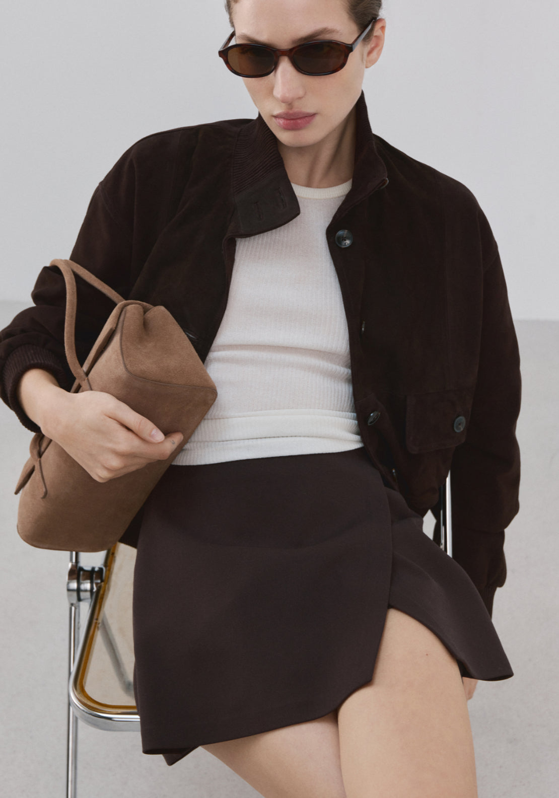 Wrapped Skort - Brown