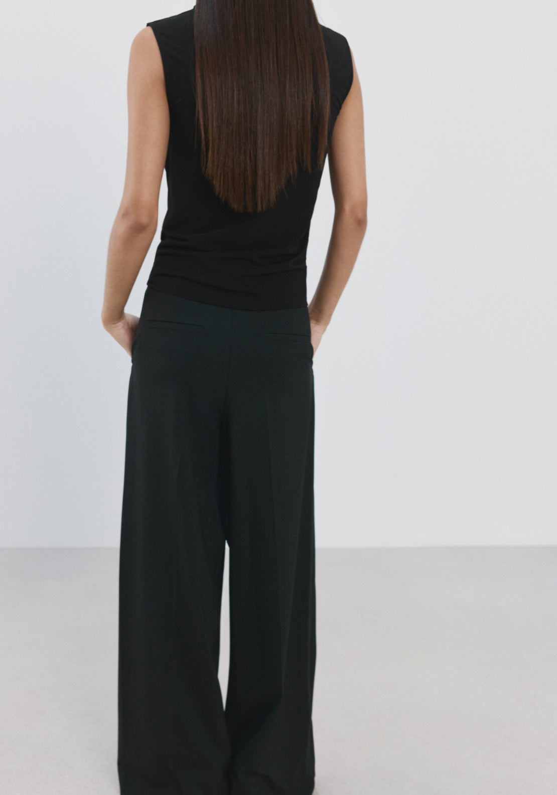 Ruched Fitted Top - Black