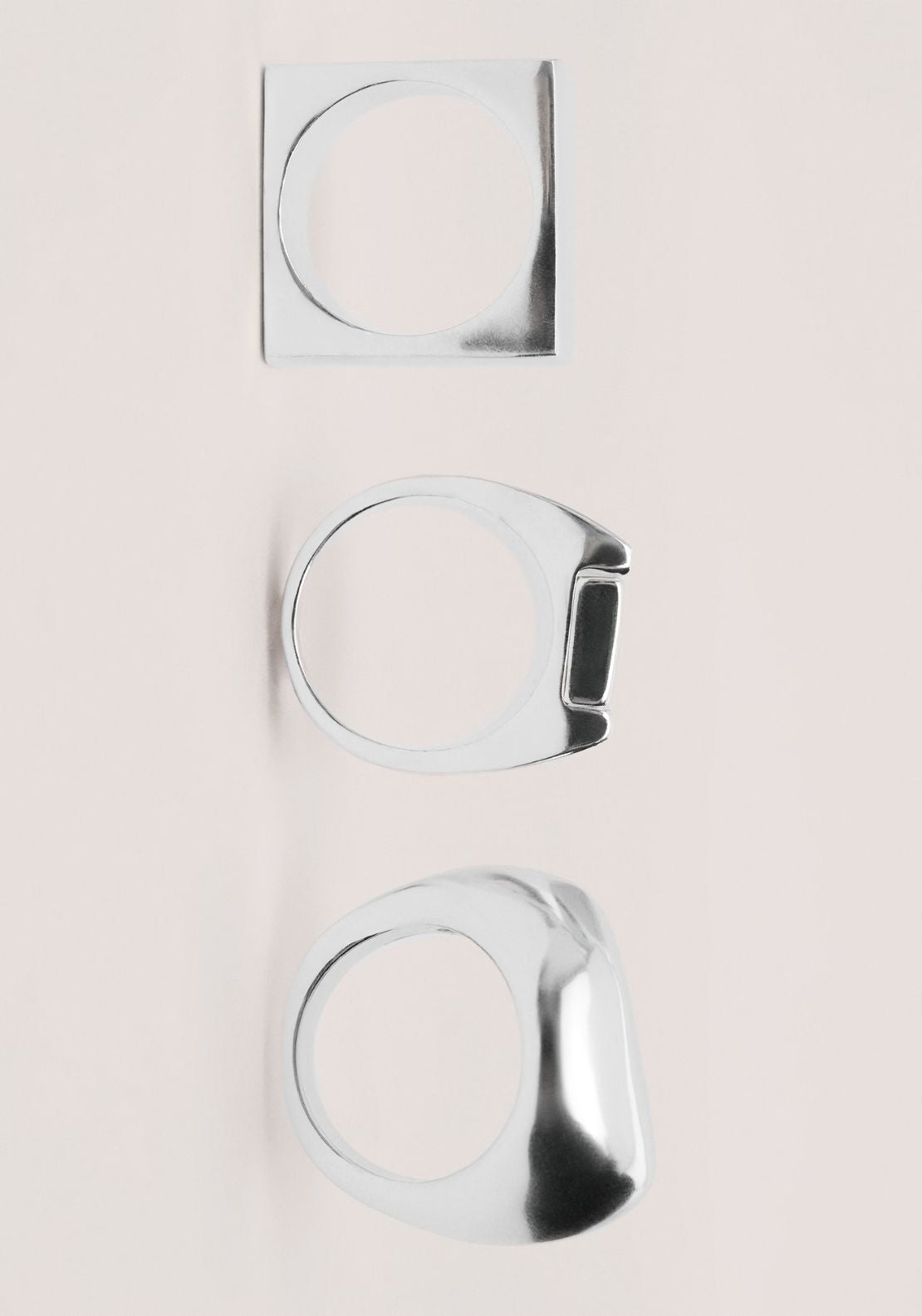 Mango Combined Ring 3 Set - Silver 2 Shaws Department Stores