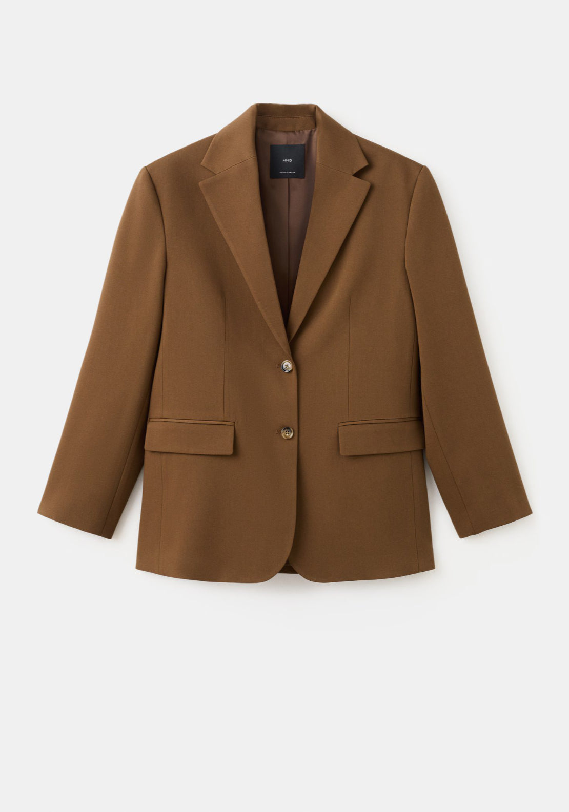 Straight Jacket With Flap Pockets - Brown