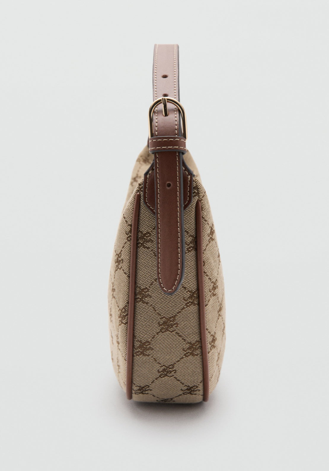 Small Shoulder Bag With Logo Print - Brown