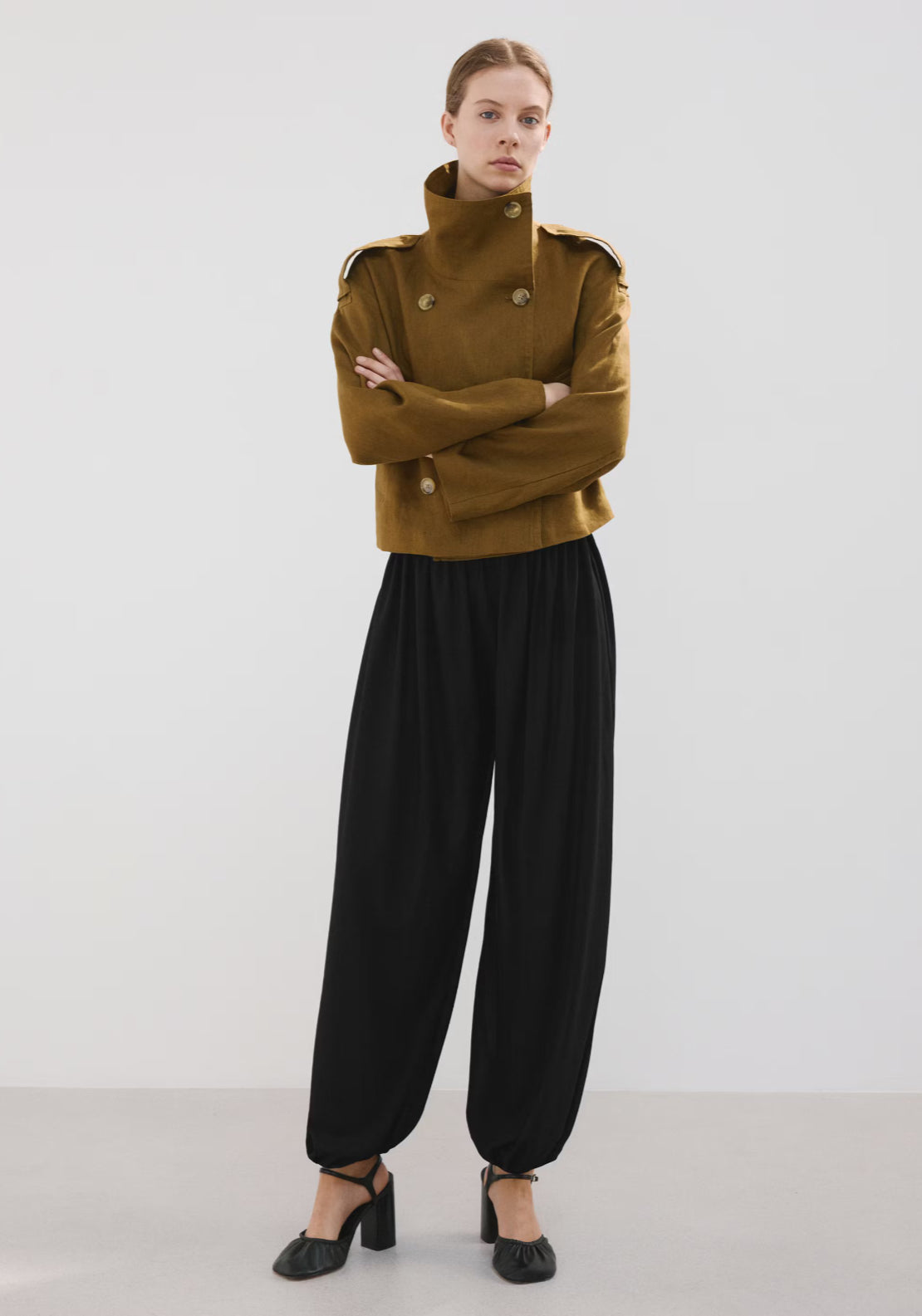 Mango Mid Rise Harem Pants - Black 3 Shaws Department Stores