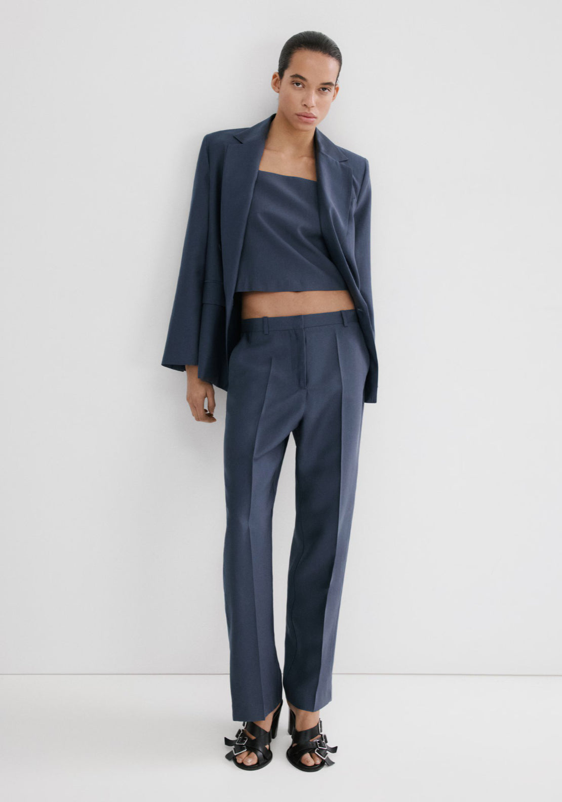 Mango Lyocell Suit Waistcoat - Blue 5 Shaws Department Stores