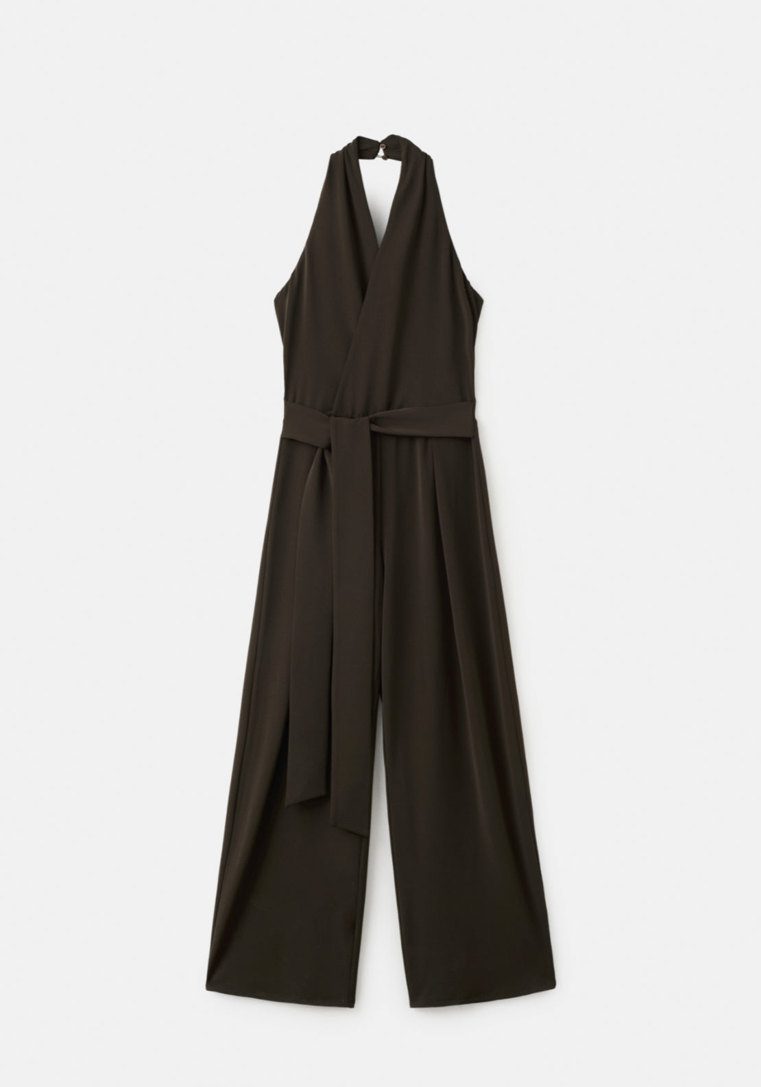 Bow Wrap Jumpsuit - Brown