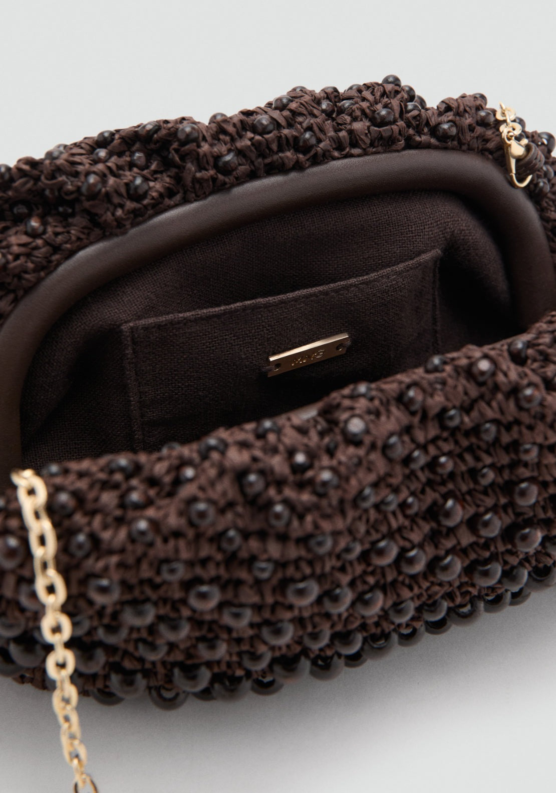 Natural Fibre Clutch Bag - Brown