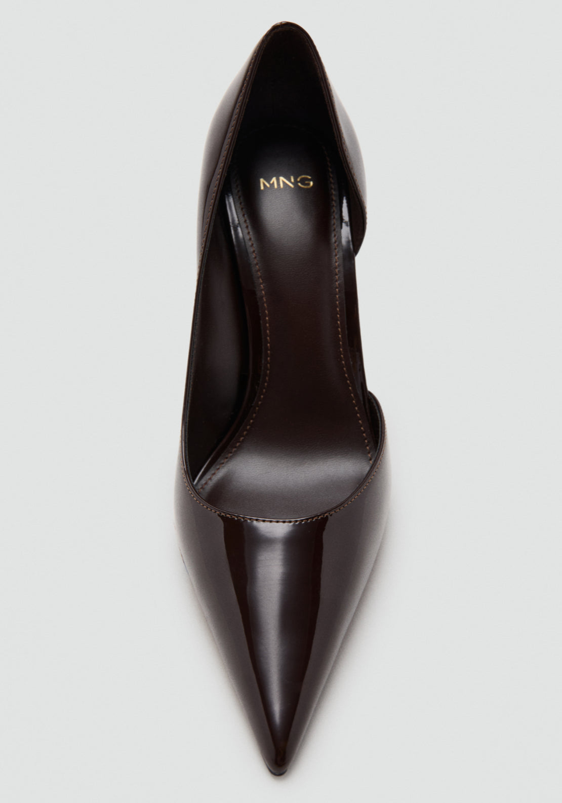Asymmetrical Patent Leather Court Shoes - Burgundy