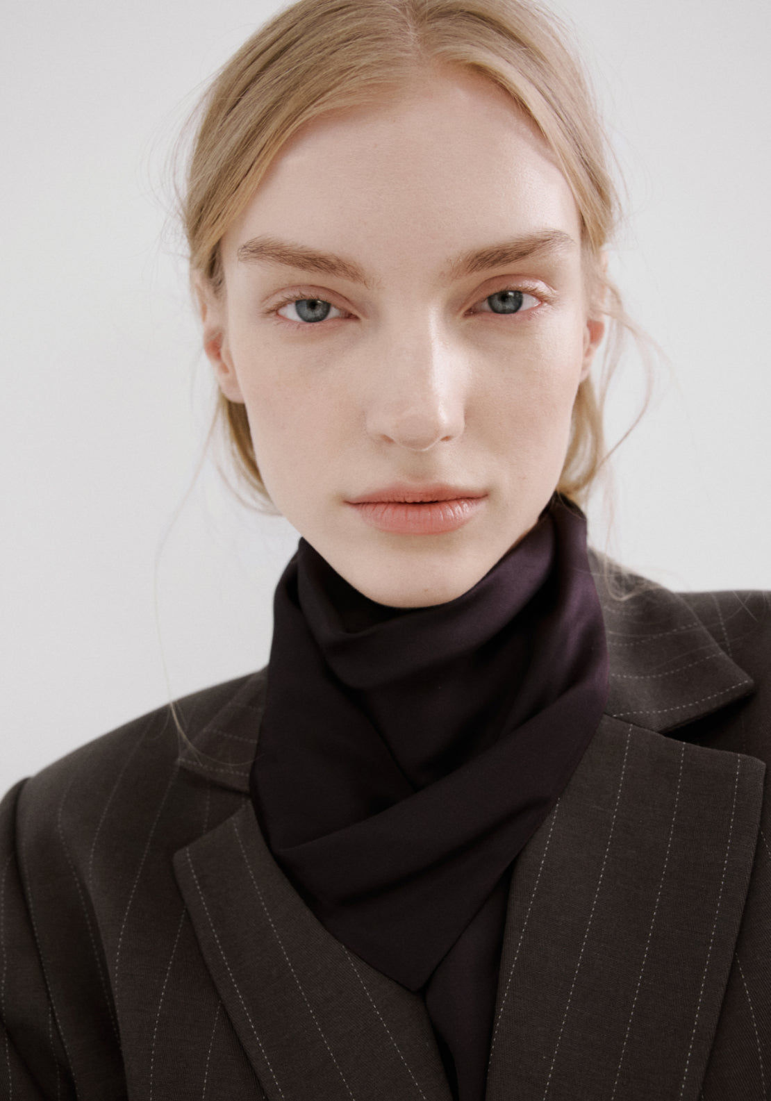 Pinstripe Suit Blazer - Brown