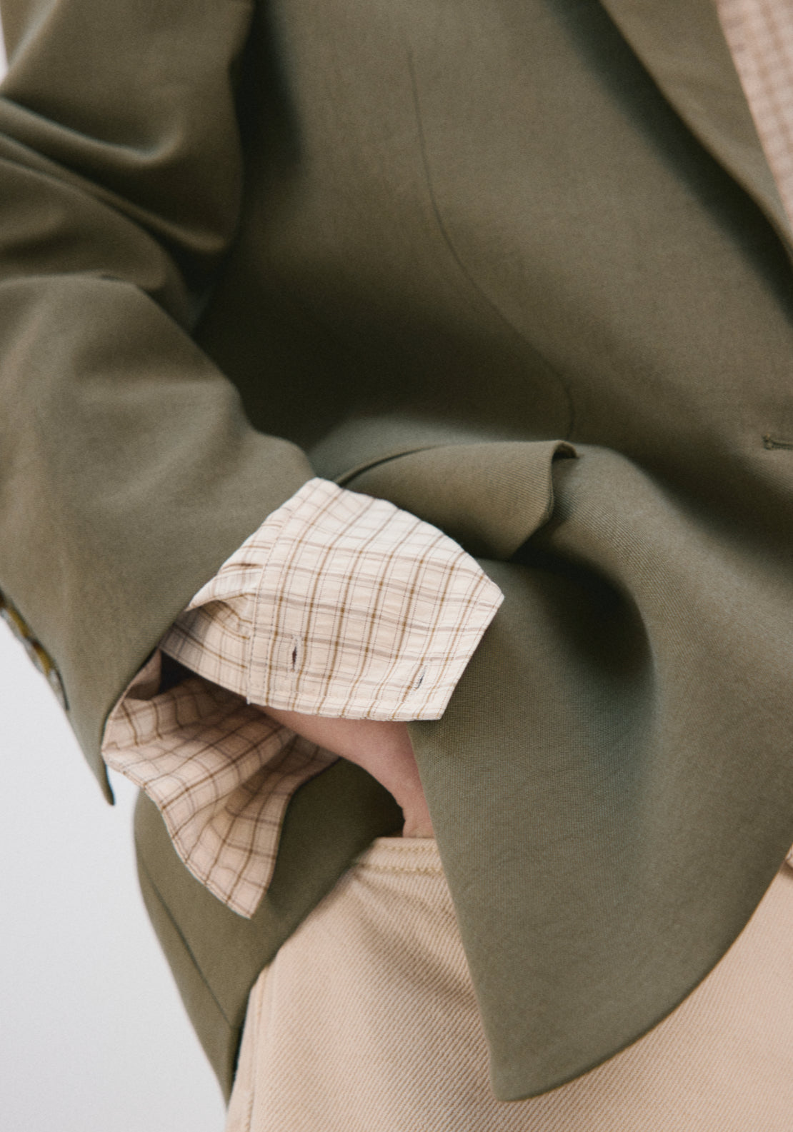 Straight Suit Jacket With Lapel Pockets - Green